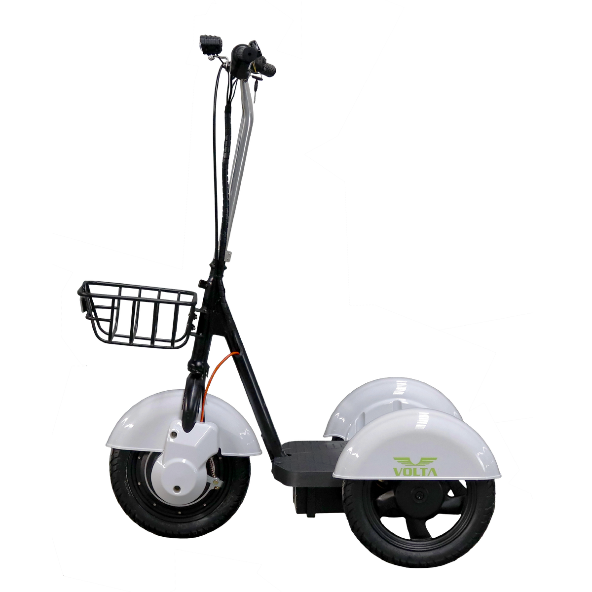 Volta VT3 PRO in Weiß, Seitenansicht mit Front nach links.