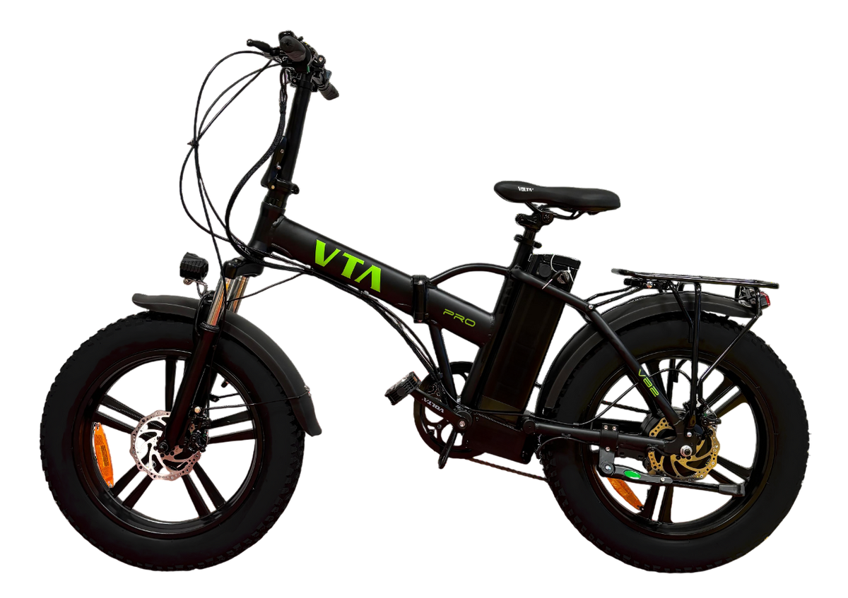 Volta VB2 PRO in Schwarz, Seitenansicht mit Front nach links.