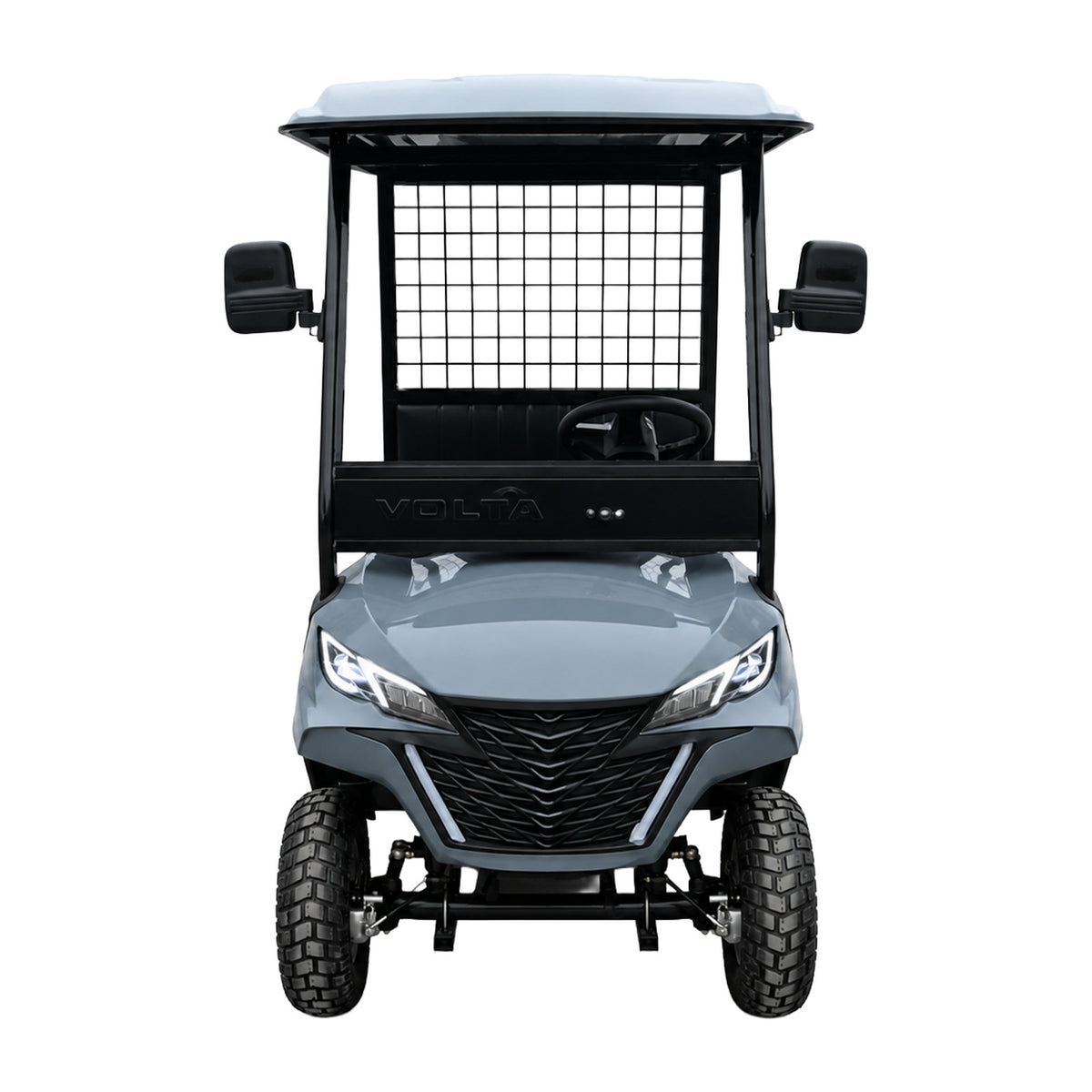 Volta VG2 Elektro-Golfcart in Nardograu, Frontansicht.