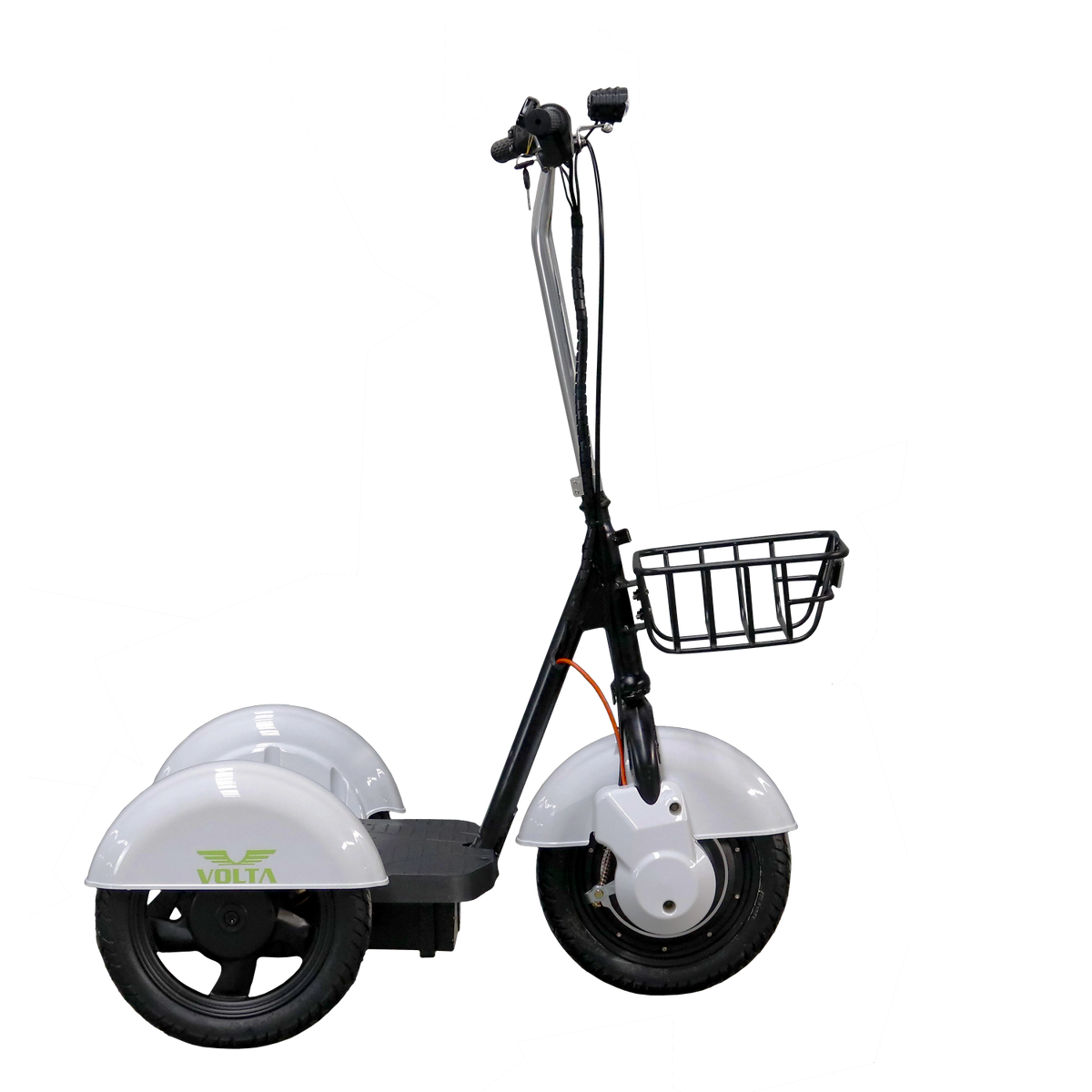 Volta VT3 PRO in Weiß, Seitenansicht mit Front nach rechts.
