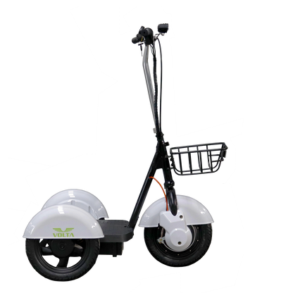 Volta VT3 PRO in Weiß, Seitenansicht mit Front nach rechts.