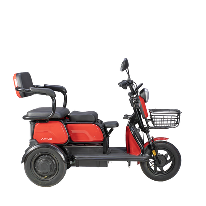 Volta APM2 in Rot, Seitenansicht mit Front nach rechts.