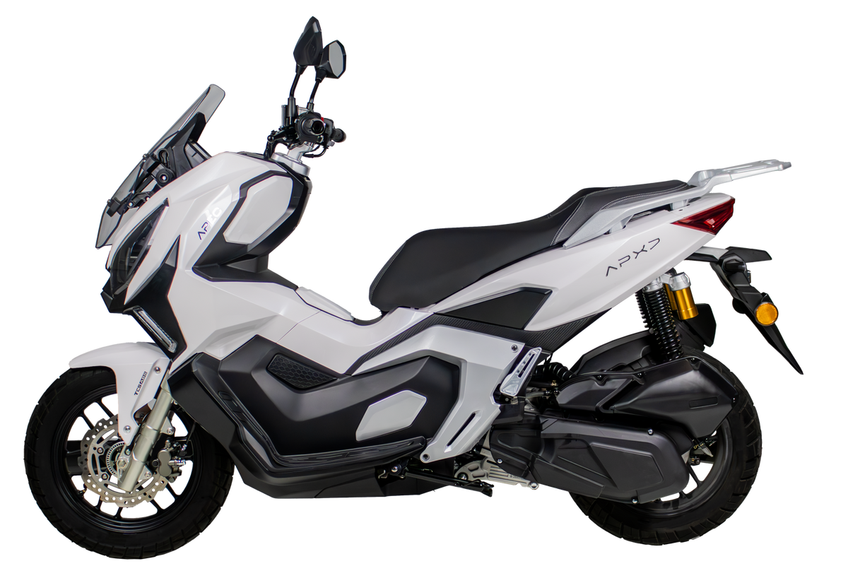 Volta APX7 in Weiß, Seitenansicht mit Front nach links.