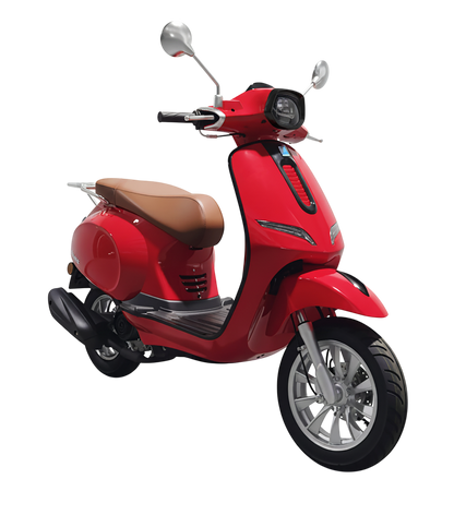Volta RS4 in Rot, Dreiviertelansicht von vorn.