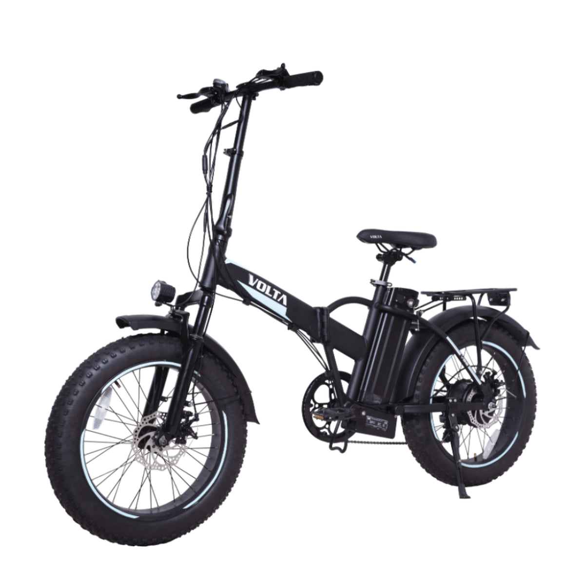 Volta VB2 NEO in Schwarz, Dreiviertelansicht aus der Gegenrichtung.