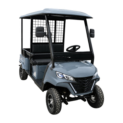 Volta VG2 Elektro-Golfcart in Nardograu, Dreiviertelansicht von vorn.