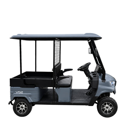 Volta VG2 Elektro-Golfcart in Nardograu, rechte Seitenansicht.