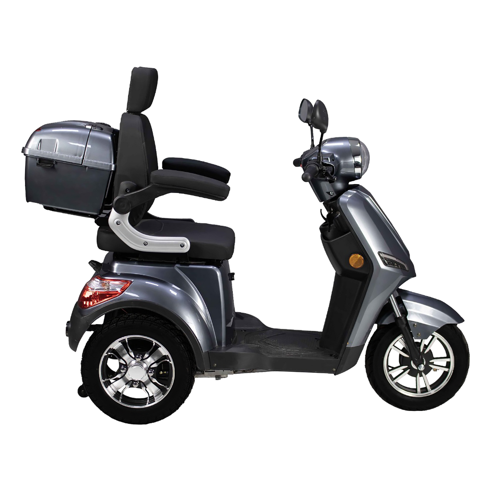 Volta VM4 NEO in Grau, Seitenansicht mit Front nach rechts.