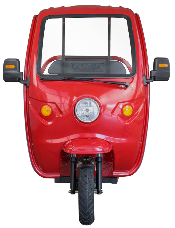 Volta VT5 alte Generation mit Haube in Rot, Frontansicht.