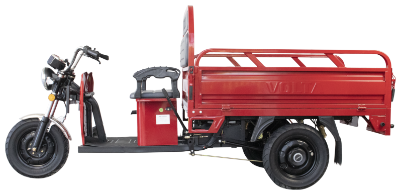 Volta VT5 alte Generation ohne Haube in Rot, Seitenansicht mit Front nach links.