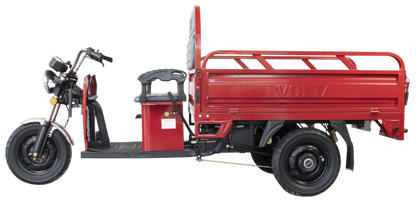 Volta VT5 alte Generation ohne Haube in Rot, Seitenansicht mit Front nach links.