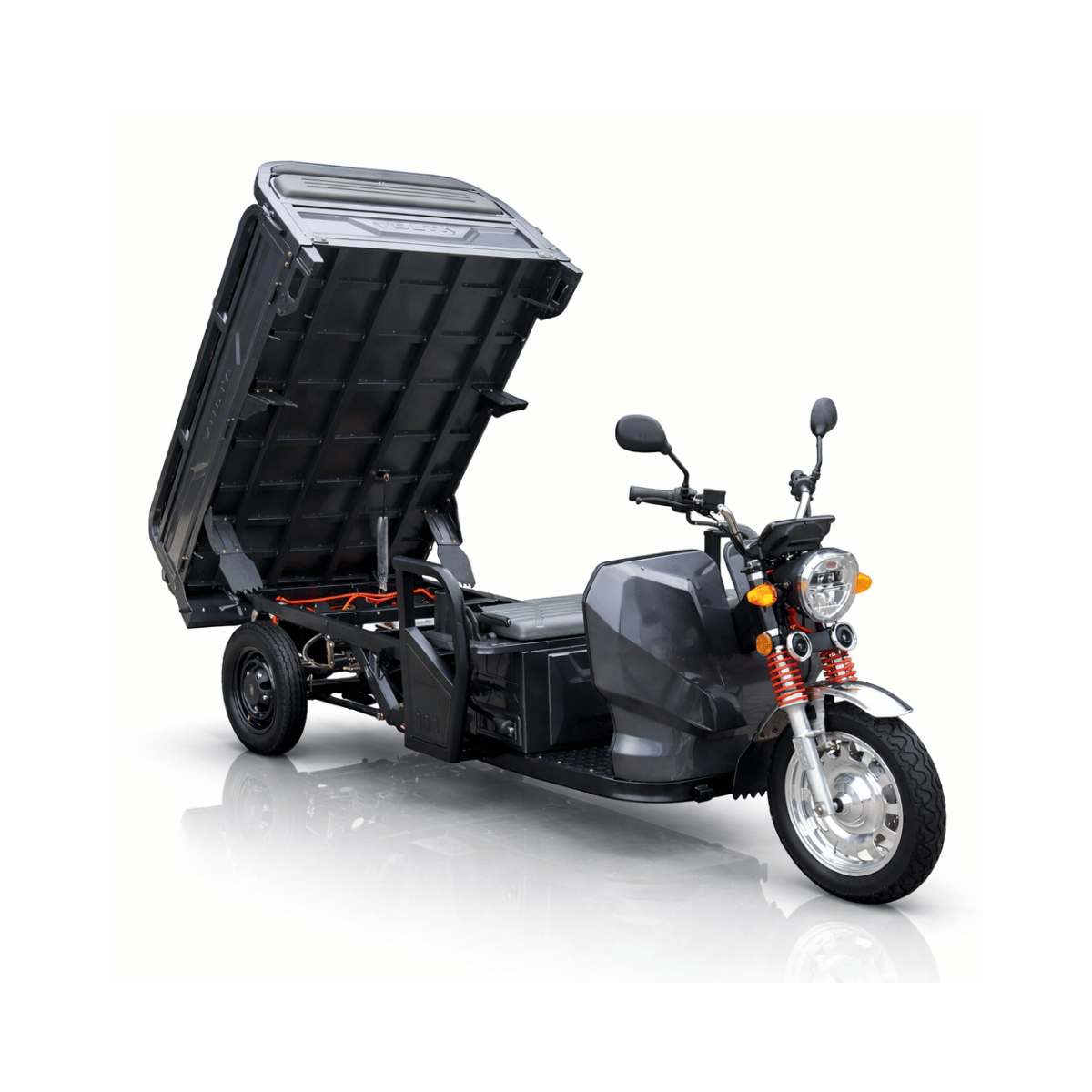Volta VT5 PRO mit Haube in Grau, Ladeflächenfunktion an der Ausführung ohne Haube.