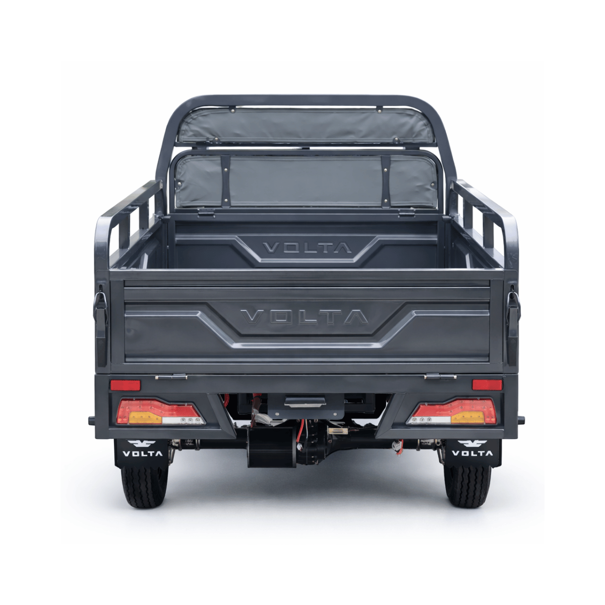 Volta VT5 PRO mit Haube in Grau, Heckansicht.