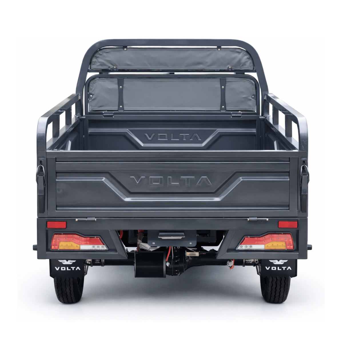 Volta VT5 PRO mit Haube in Grau, Heckansicht.