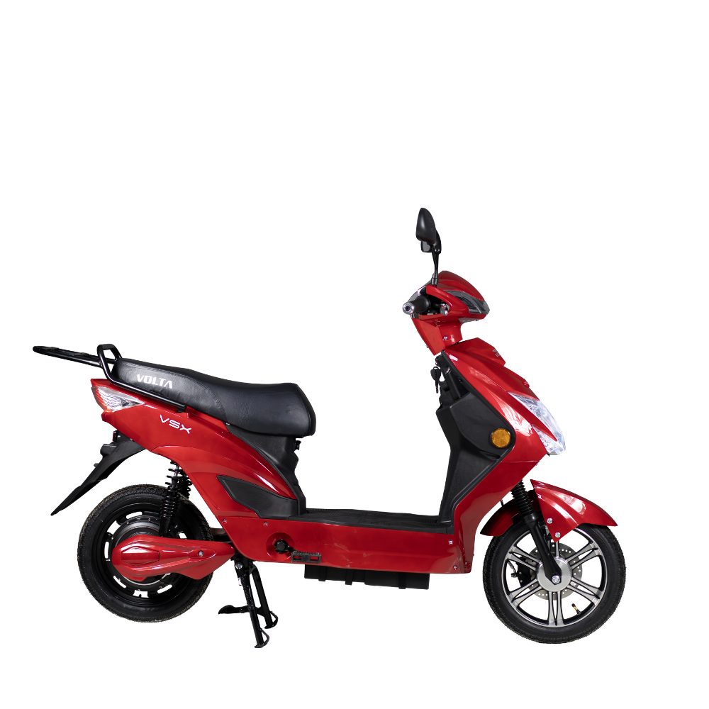 Volta VSX in Rot, Seitenansicht mit Front nach rechts.