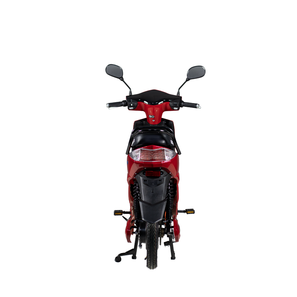 Volta VSX in Rot, Heckansicht.