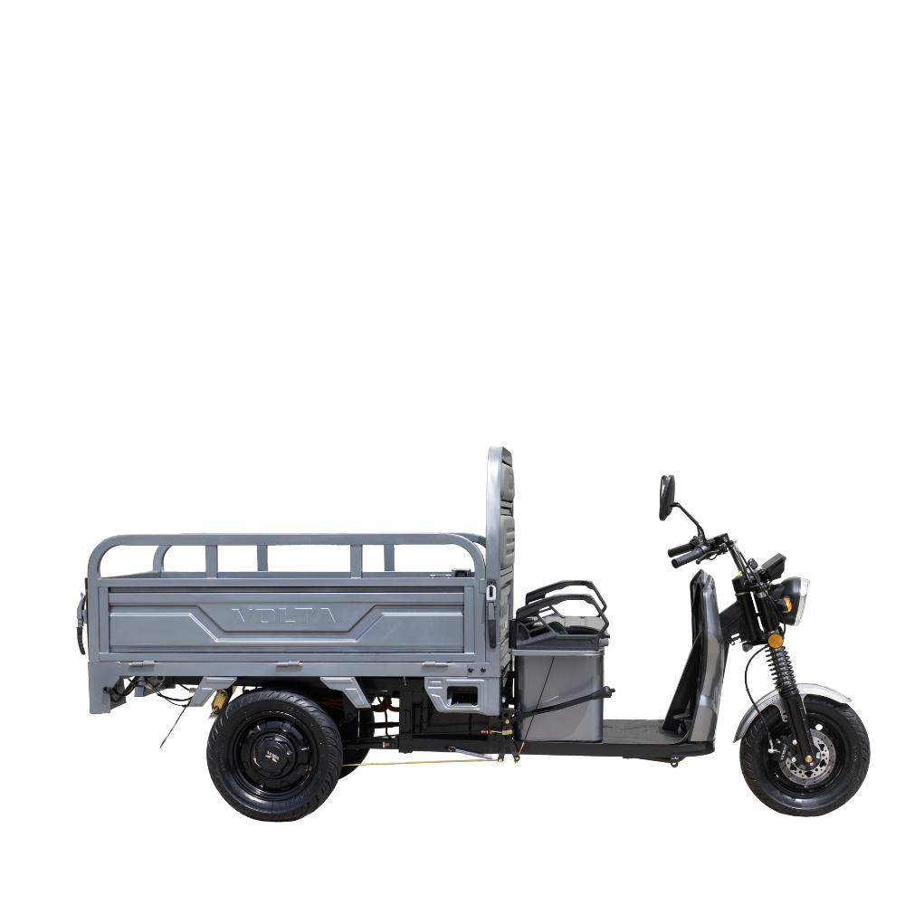 Volta VT5 in Grau, Seitenansicht mit Front nach rechts.