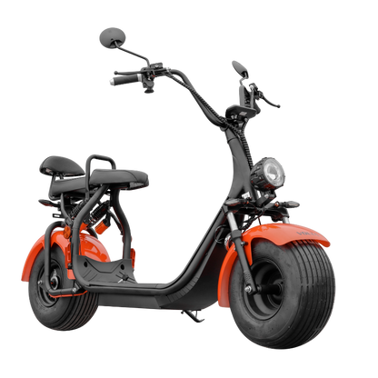 Volta SE 03 MAX in Orange, Dreiviertelansicht von vorn.