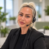 Member of our customer advice team wearing a headset